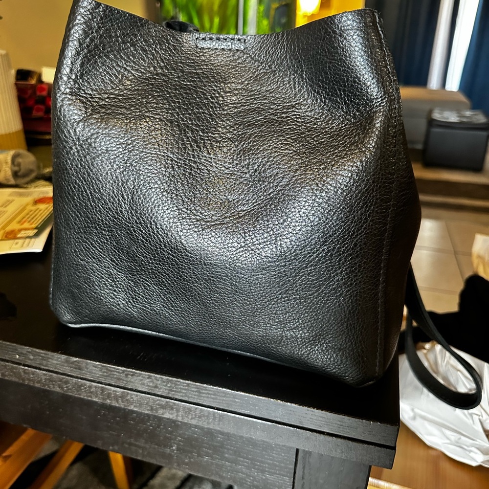 Portland Leather Pebbled Black Butterfly Bag